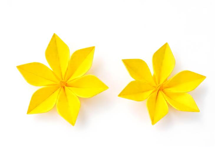 Cheerful Creations Yellow Origami Flowers in Full Bloom